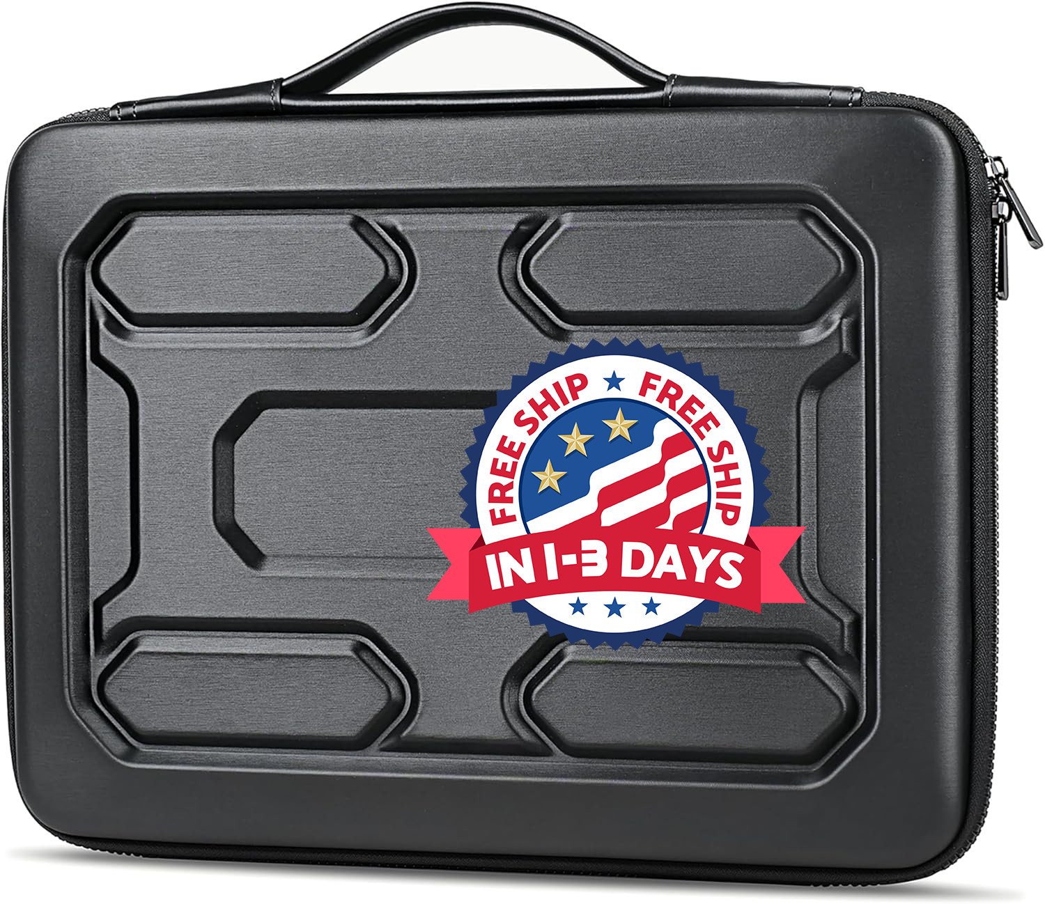 Funda para portátil de 15,6 pulgadas con asa, resistente a golpes, color negro