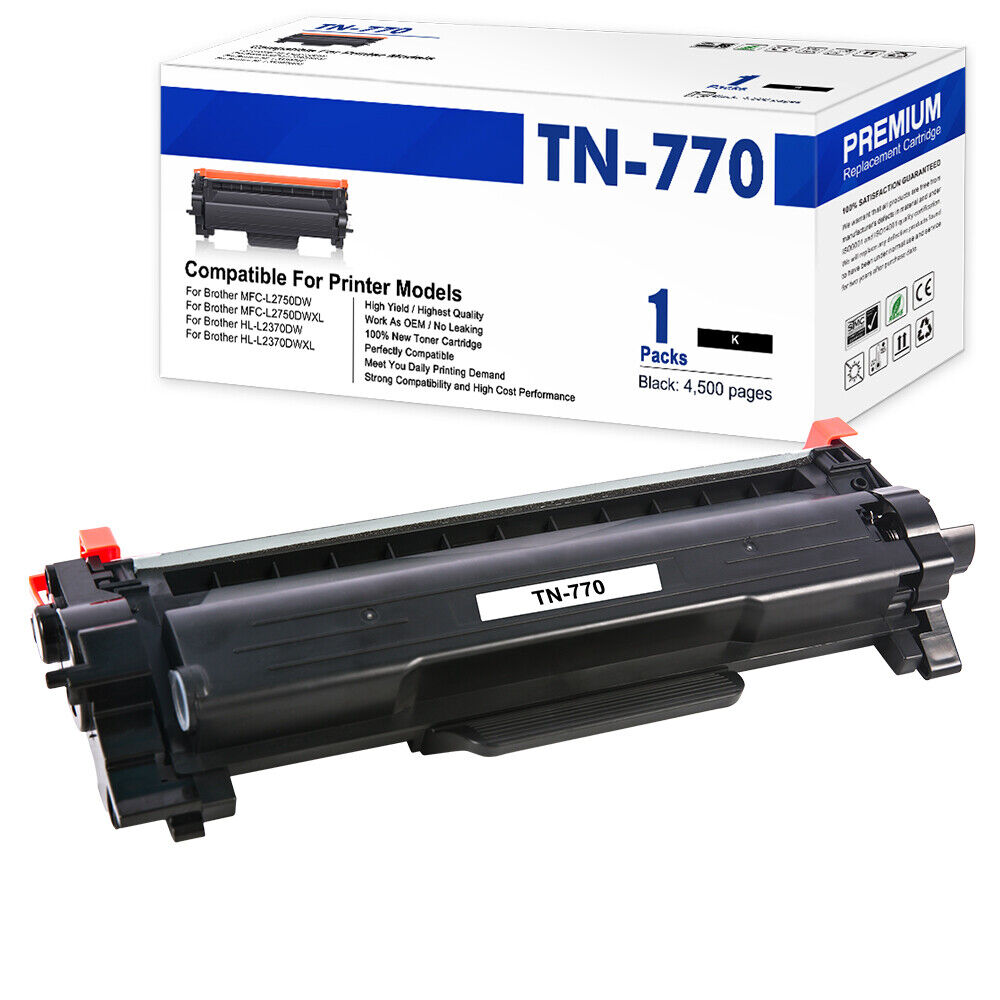 TN770 Black Toner Cartridge compatible for Brother HL-L2390DW MFC-L2750DWXL Lot