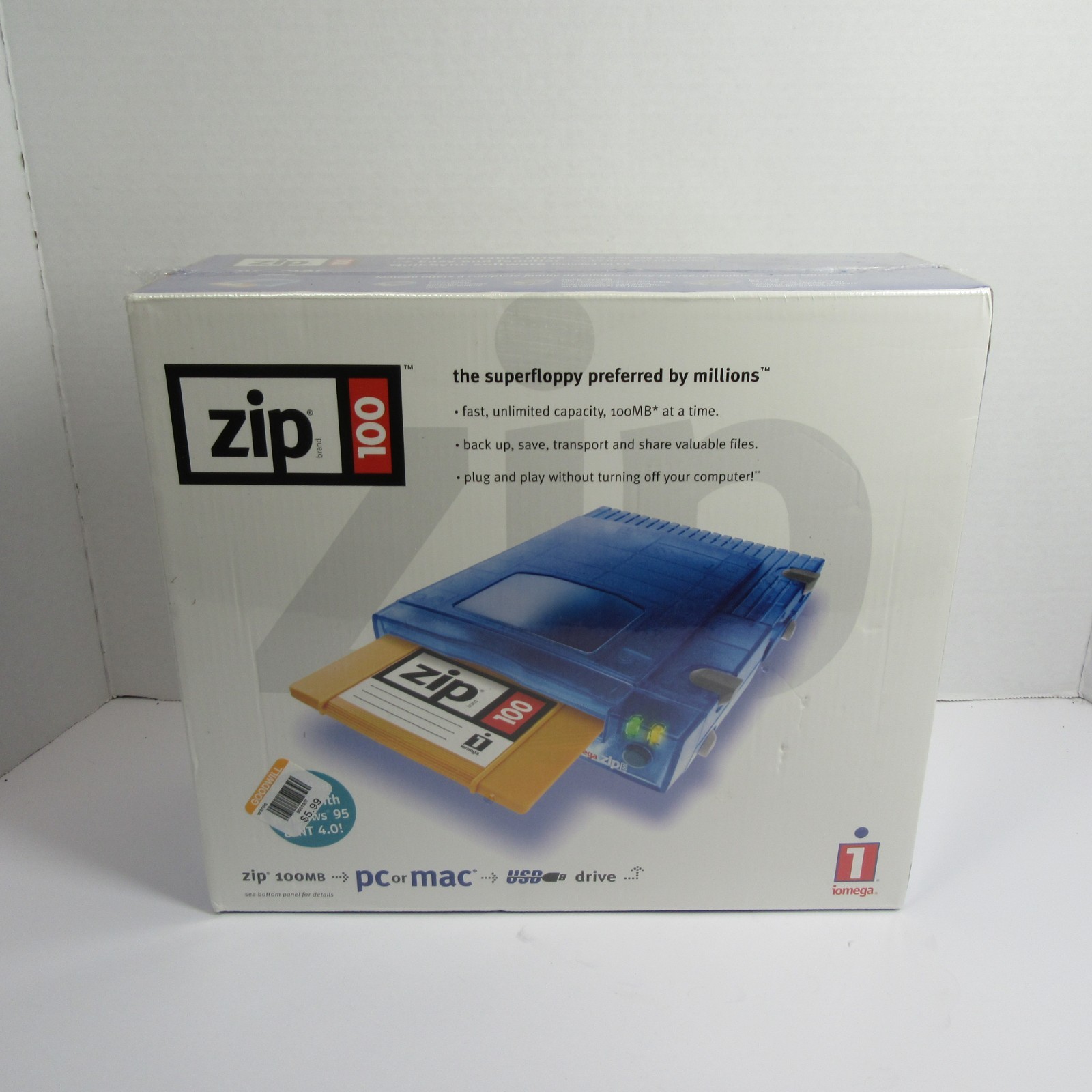 Iomega Zip 100 Portable USB Drive, MAC & PC New Factory Sealed Rare
