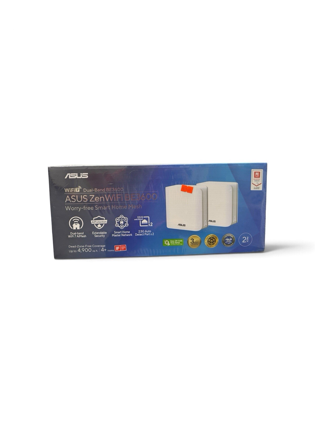ASUS BE3600 BD4 Dual-Band WiFi 7 Mesh Router, 2-Pack With Original Sealed