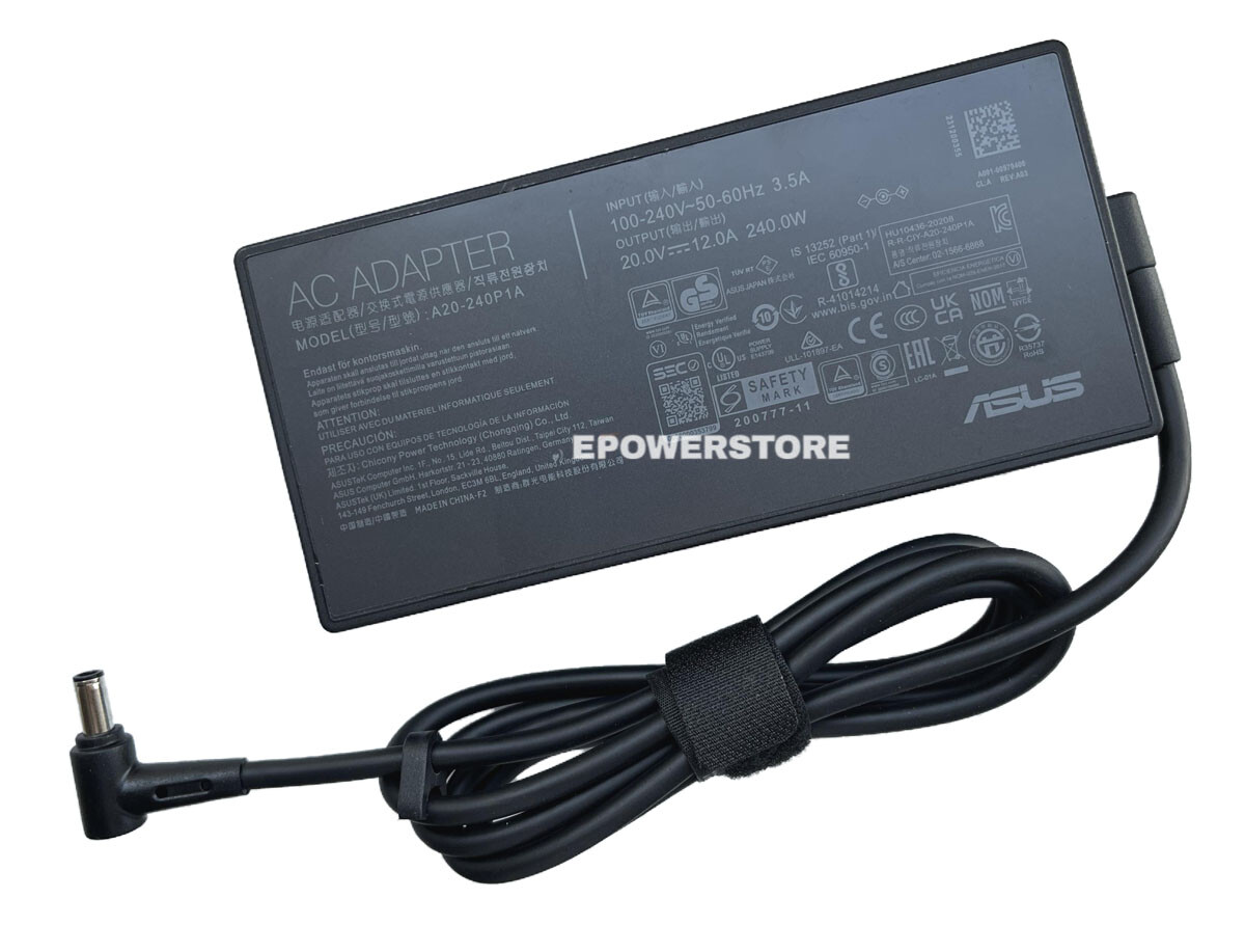 20V 12A 240W AC Adapter For Asus TUF Gaming A17 FA707XI-NS94 A20-240P1A Charger