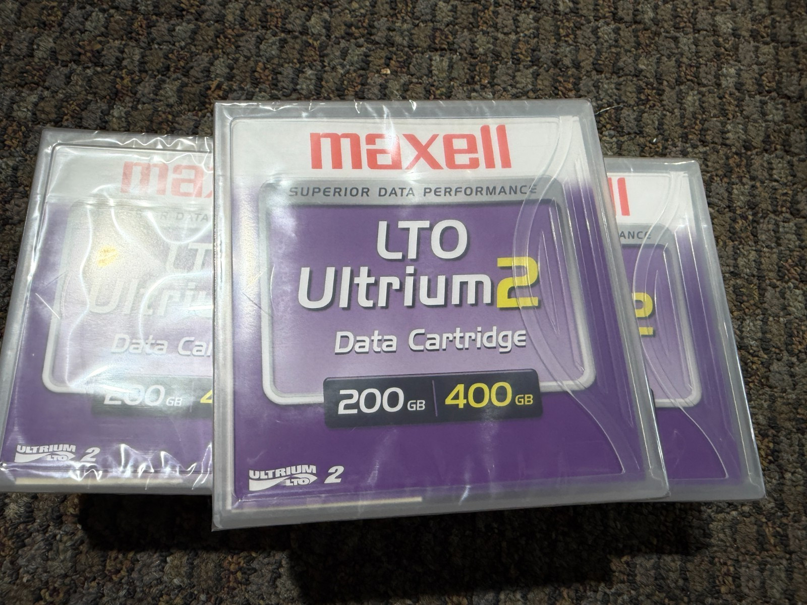 Lot of 5 Maxell LTO Ultrium 2 Data Cartridge LTO-2 tape cassette  200GB 400GB