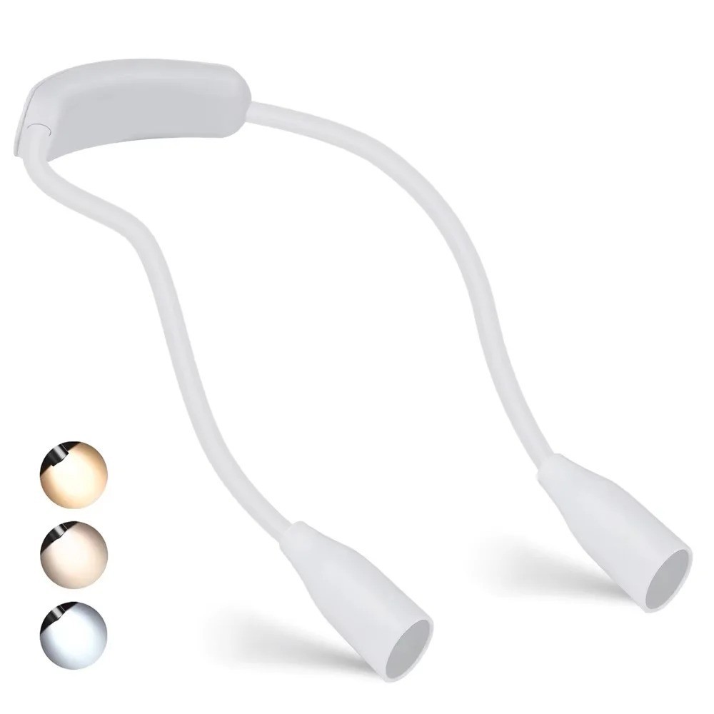 Rechargeable LED Neck Reading Lights Neck Light for Reading Lamp 3 Colors 9