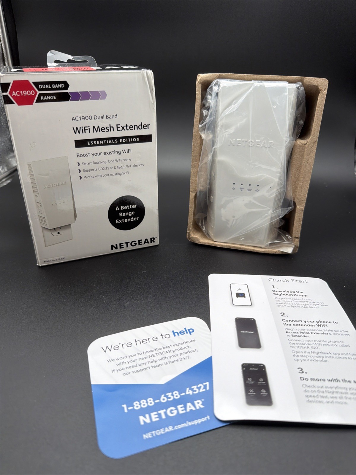 NETGEAR EX6400 AC1900 Dual Band WiFi Mesh Range Extender Essentials Edition