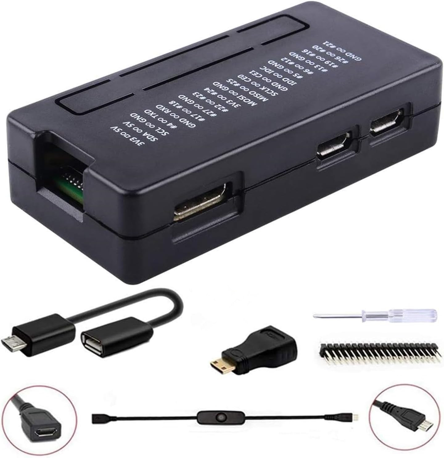 Pi Zero 2 W Case/Zero W Case, 7 in 1 Basic Starter Kit with 20Pin GPIO