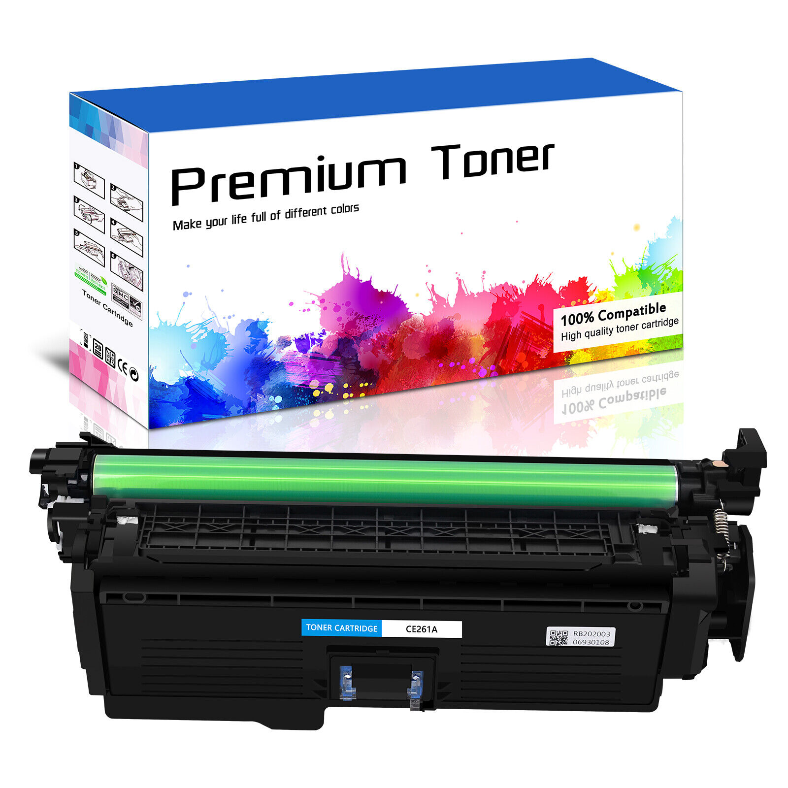 1PK Cyan CE261A 647A Toner for HP Color LaserJet CP4520 CP4025 CP4025N