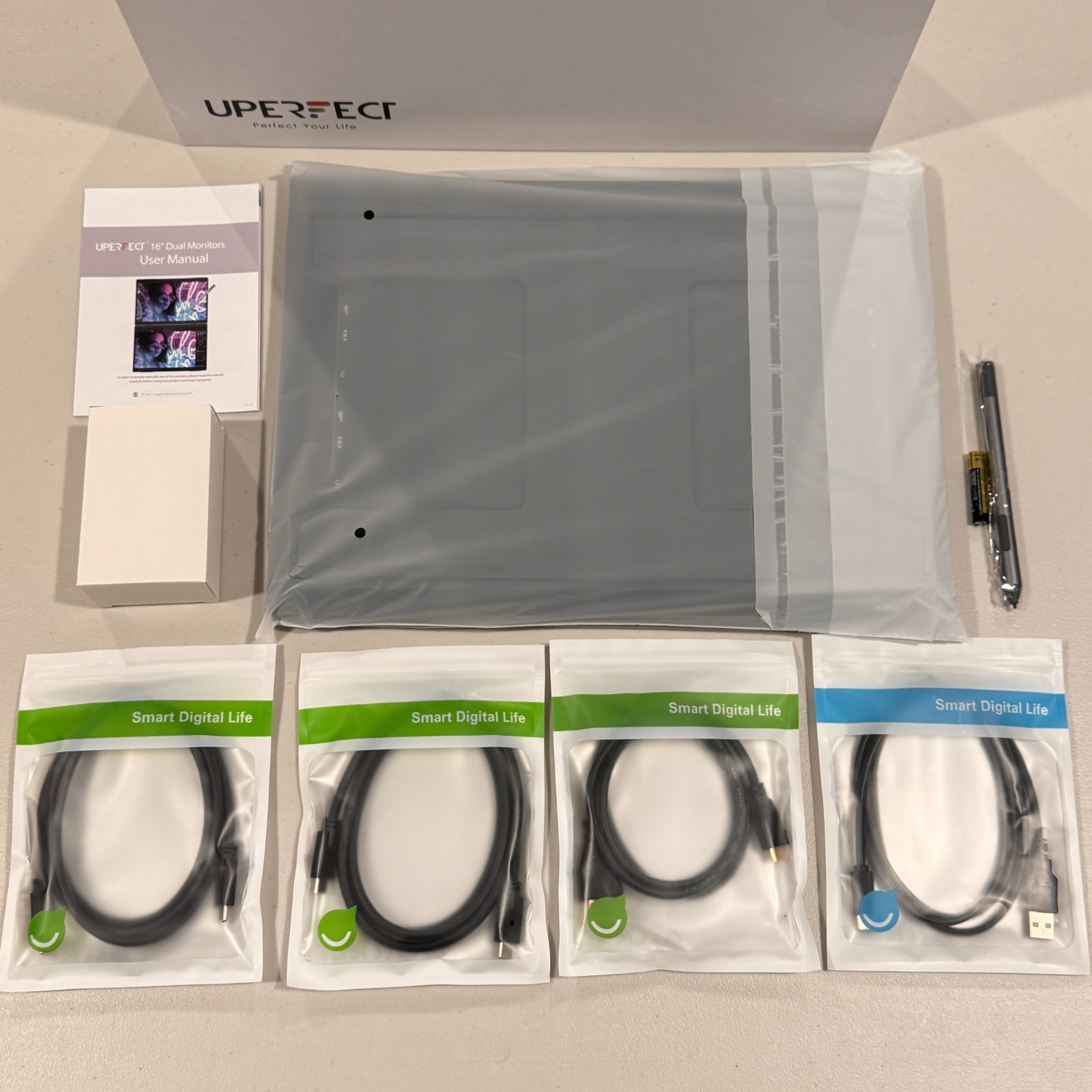 Delta Pro Touch 16" 2K QHD Portable Monitor Dual Screen with Touch Pen kickstand