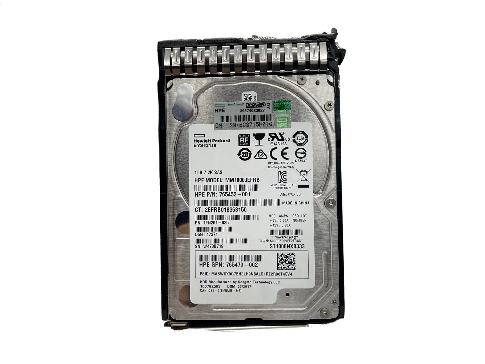 New HP 765464-B21 765872-001 1TB 7.2K SAS 12G 2.5 inch G8 G9 HDD hard drive