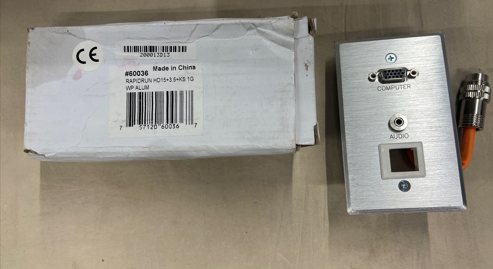 NEW RapidRun 60036 VGA (HD15) + 3.5mm + KS 1G WallPlate Brushed Aluminum FREE SH