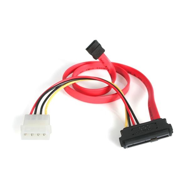 StarTech 1.5ft SAS 29-pin to SATA Cable with LP4 Power SAS729PW18