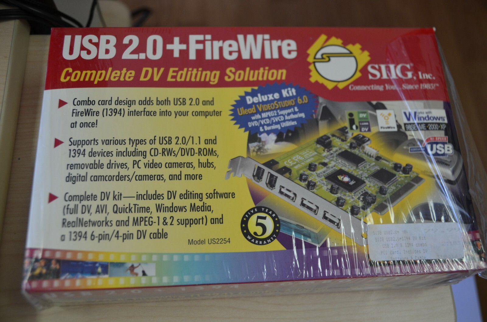 SIIG USB 2.0+FireWire Hi-Speed PCI Combo Adapter  w/ Deluxe DV Editing Software