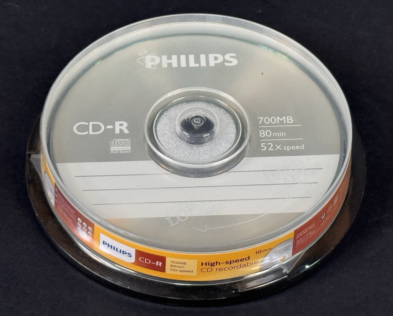 Philips CD-R 10 Pack Blank Recordable Discs 700MB 80 Min 52x High Speed