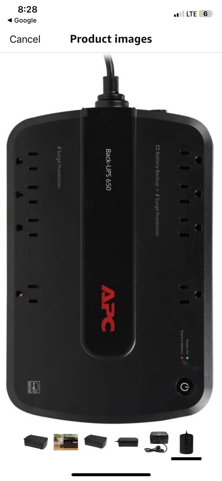 APC Back-UPS 650VA UPS Battery Backup & Surge Protector