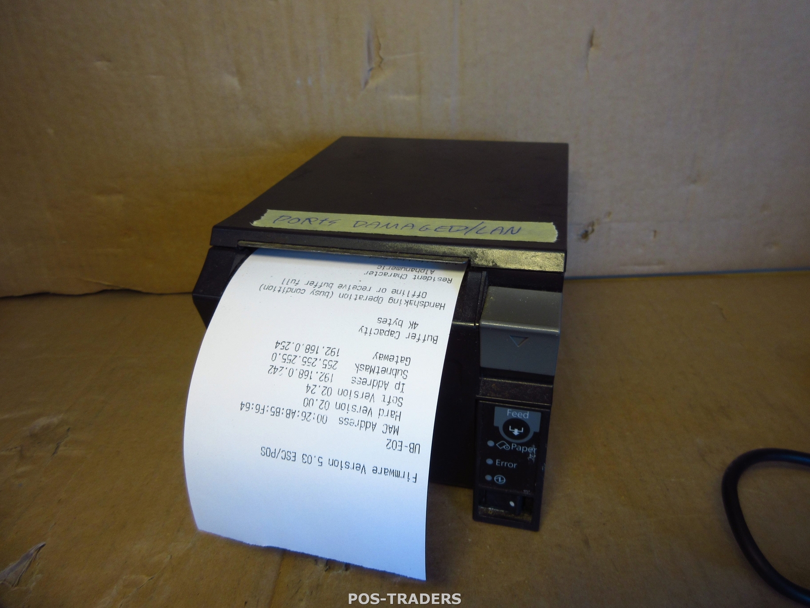 Epson TM-T70II M296A LAN - Thermal POS 80mm Receipt Printer Black PORTS DAMAGED