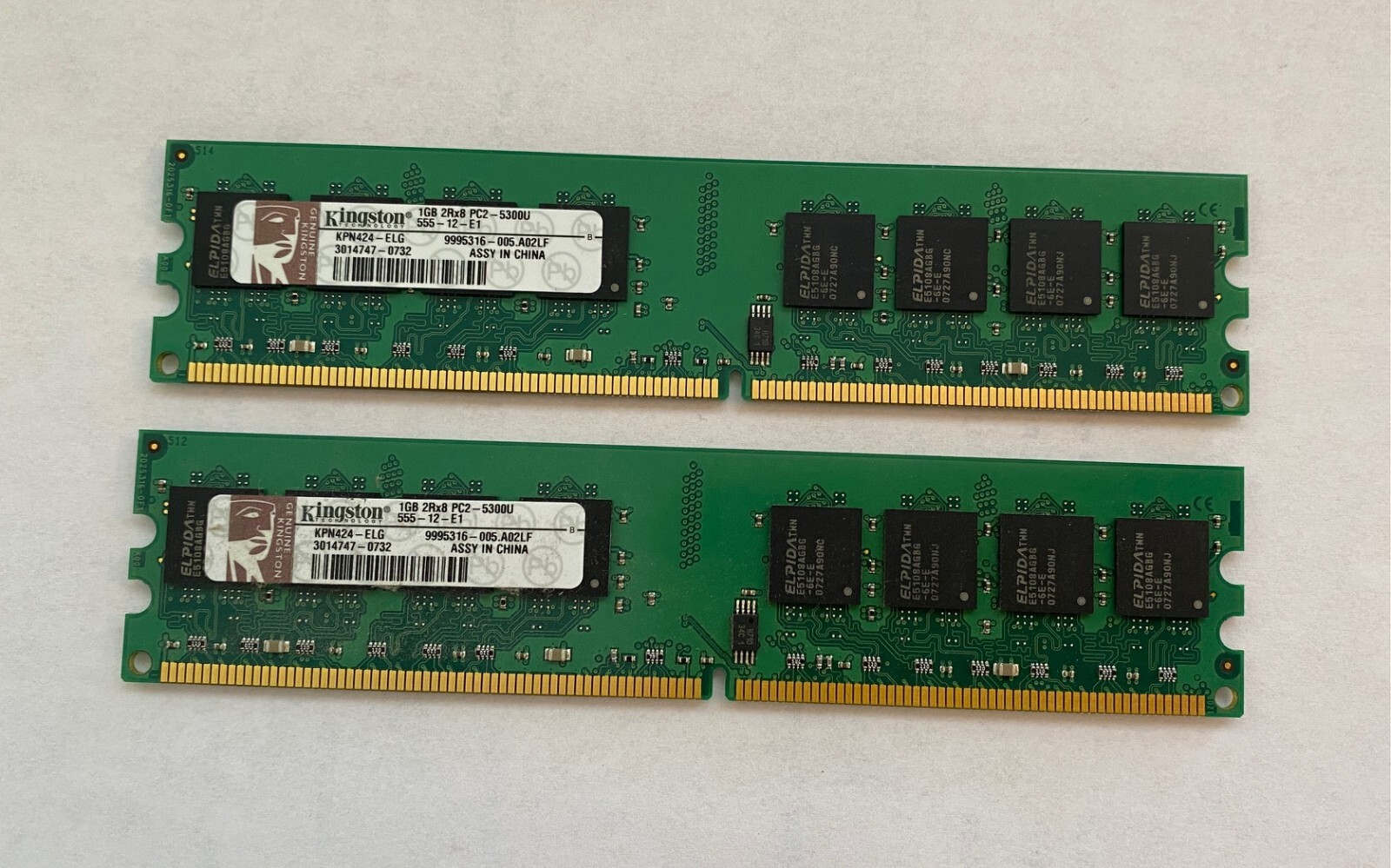 Kingston KPN424-ELG 1GB PC2-5300 DDR2-667MHz non-ECC CL5 240-Pin DIMM Memory