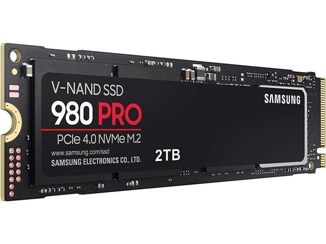 Samsung 980 Pro 2TB  Black PCIe 4.0 NVMe SSD (MZ-V8P2T0)