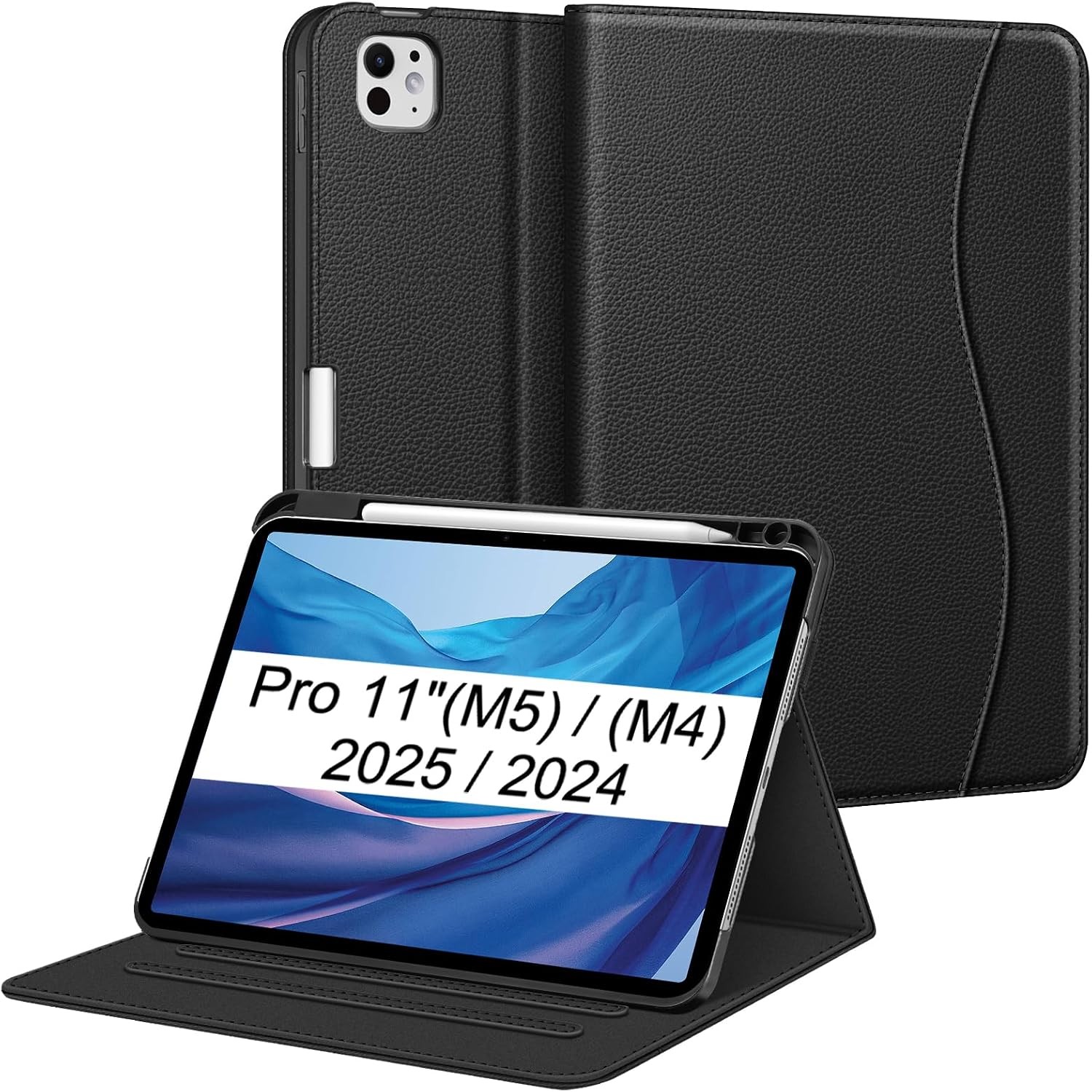 FINTIE Folio Case for iPad Pro 11" (M5) 2025 / (M4) 2024, Black, Smart Stand Cov
