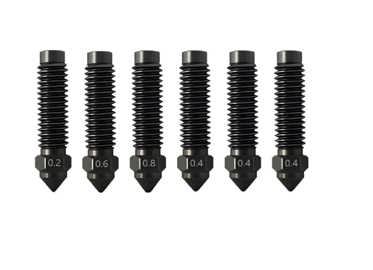 6PK 0.2MM 0.4MM 0.6MM 0.8MM Hardened Nozzles Kit for Elegoo Centauri Carbon S...