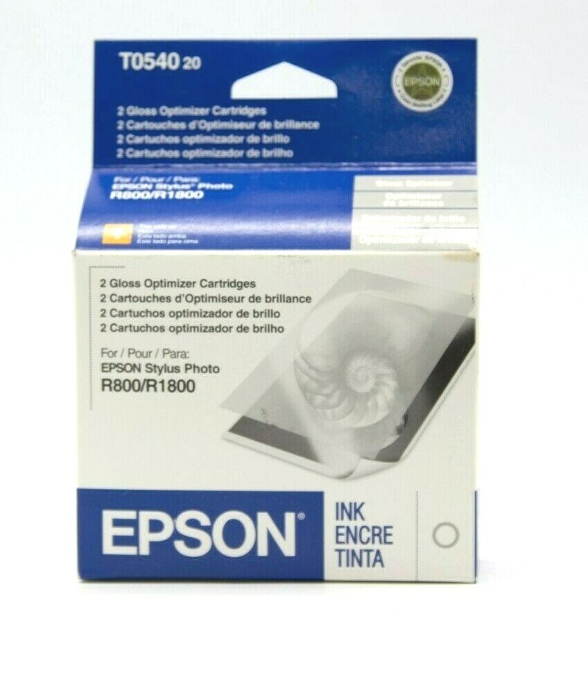Genuine Epson T0540 20 (2 Gloss Optimizer Cartridges) New Factory Sealed 05/2008