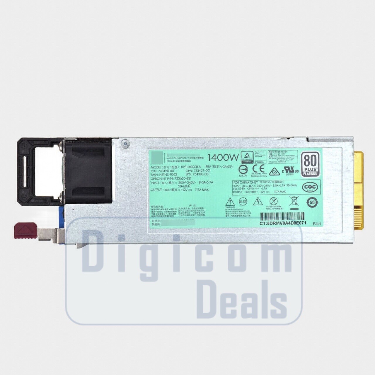 HP 1400W FLEX SLOT PLATINUM PLUS HOT PLUG 200-240V POWER SUPPLY 733428-101