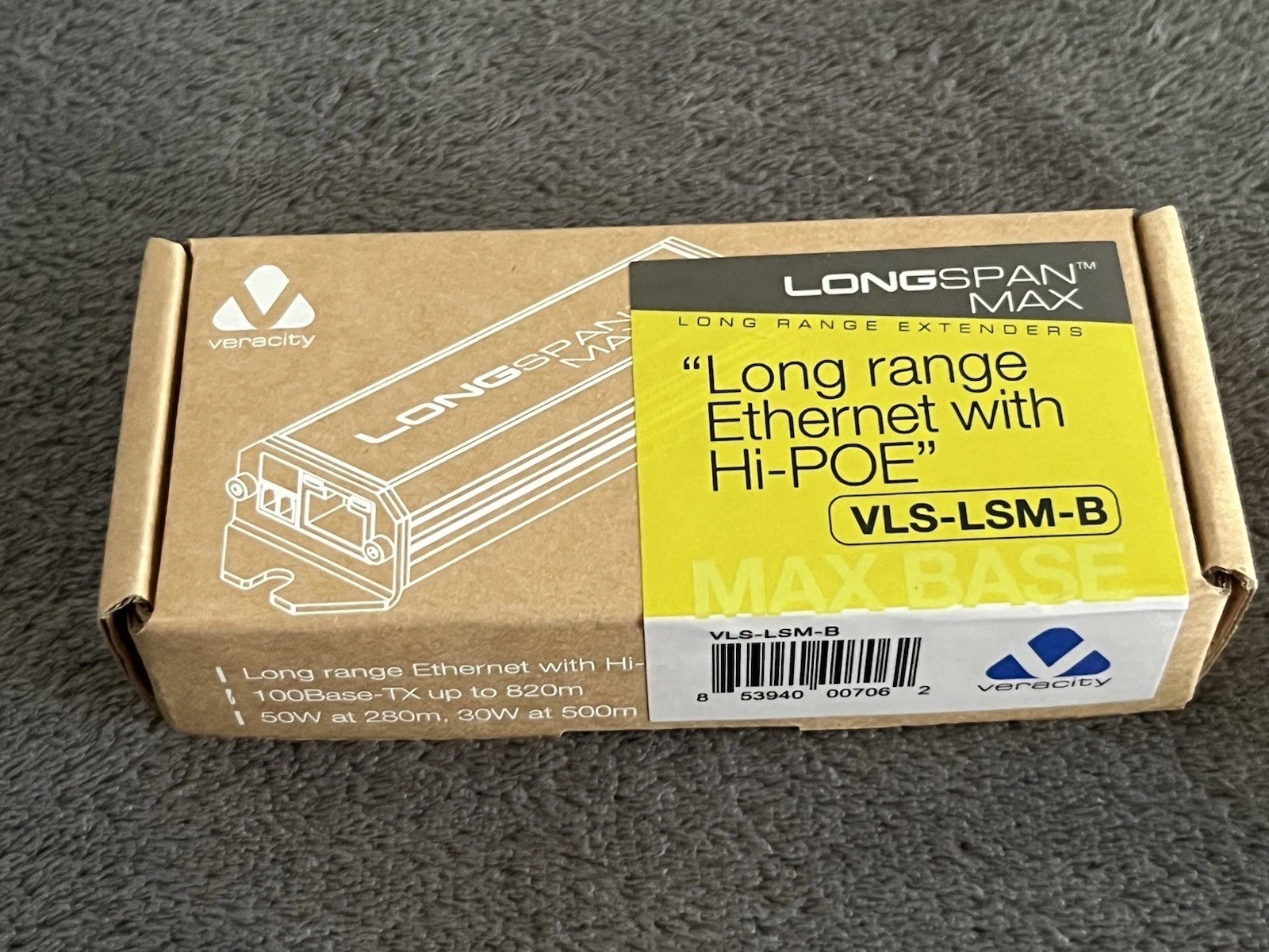 Veracity Longspan Max VLS-LSM-B Long Range Ethernet with Hi-POE - NEW