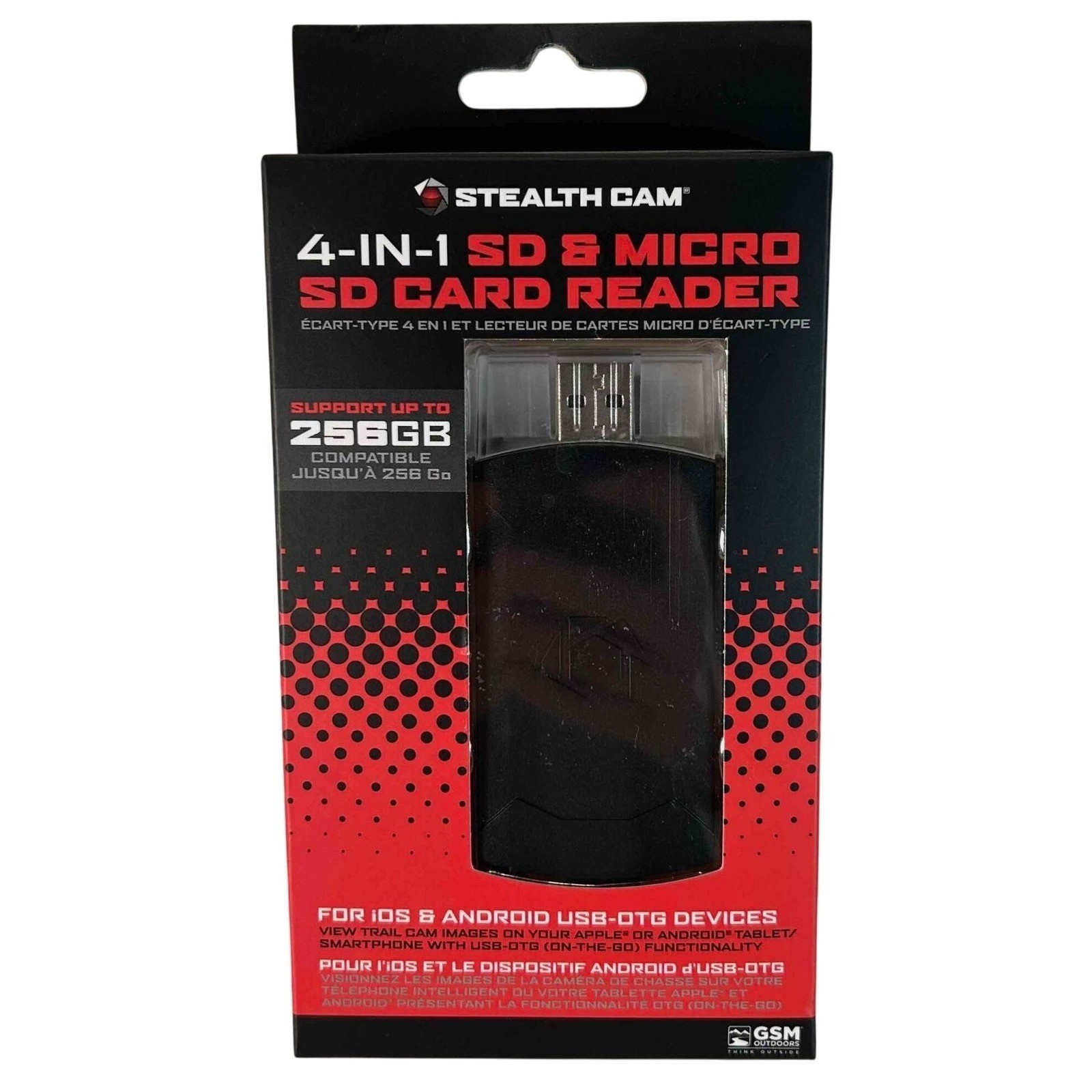 Stealth Cam 4-in-1 SD Micro SD Card Reader iOS Android USB-C Lightning STC-QMCR