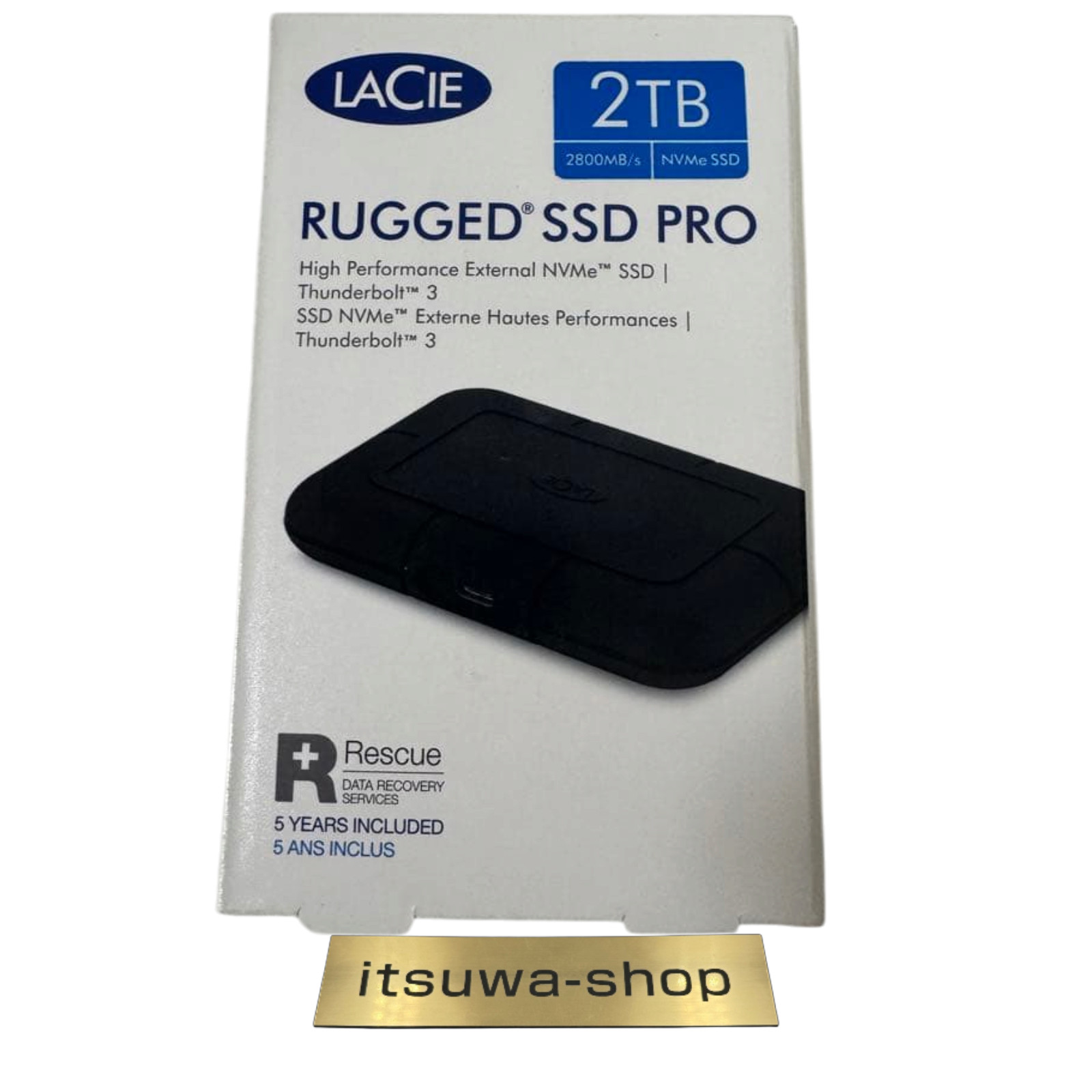 LaCie Rugged SSD Pro 2TB Portable SSD Thunderbolt 3 USB Type C STHZ2000800