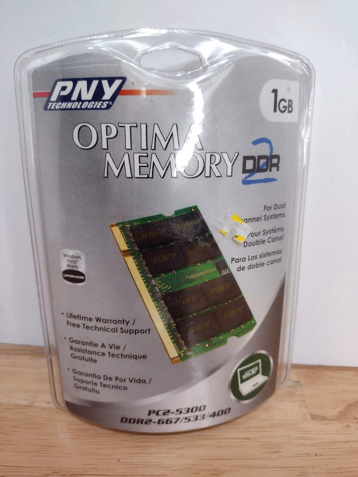 pny optima 1 gb ram memory stick pc2-5300 ddr2-667/533/400 NOS Sealed