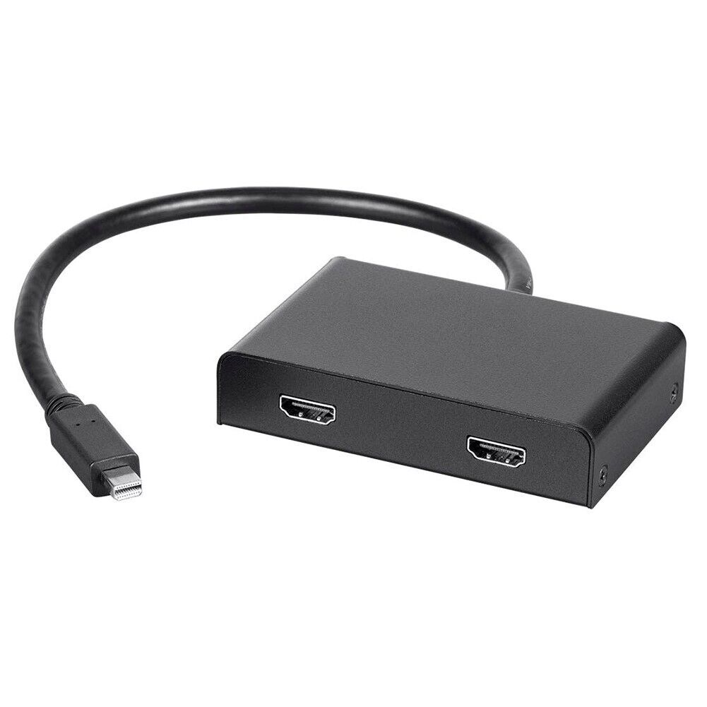 2-Port Mini DisplayPort 1.2 to HDMI 4K 21.6 Gbps MST Adapter Converter Hub