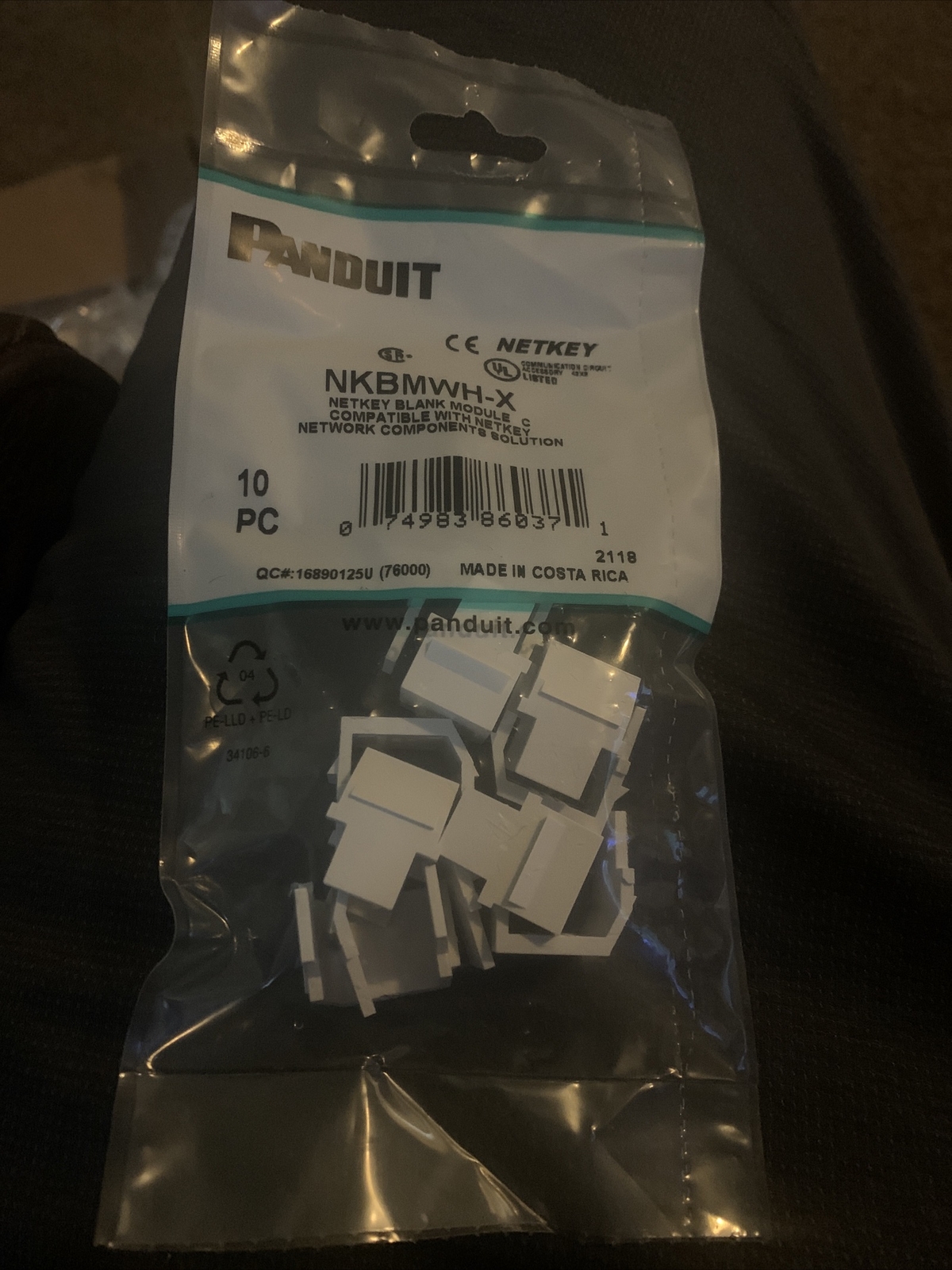 Panduit NetKey Keystone Punchdown Blank Plate Module C White 10pack