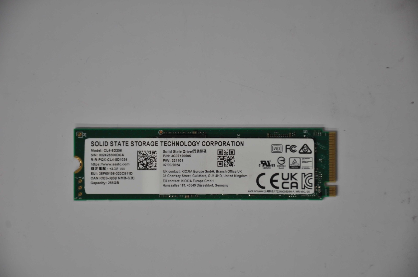 NEW LENOVO 256GB M.2 2230 NVME PCIE, 3.3V SOLID STATE DRIVE 3C07120505