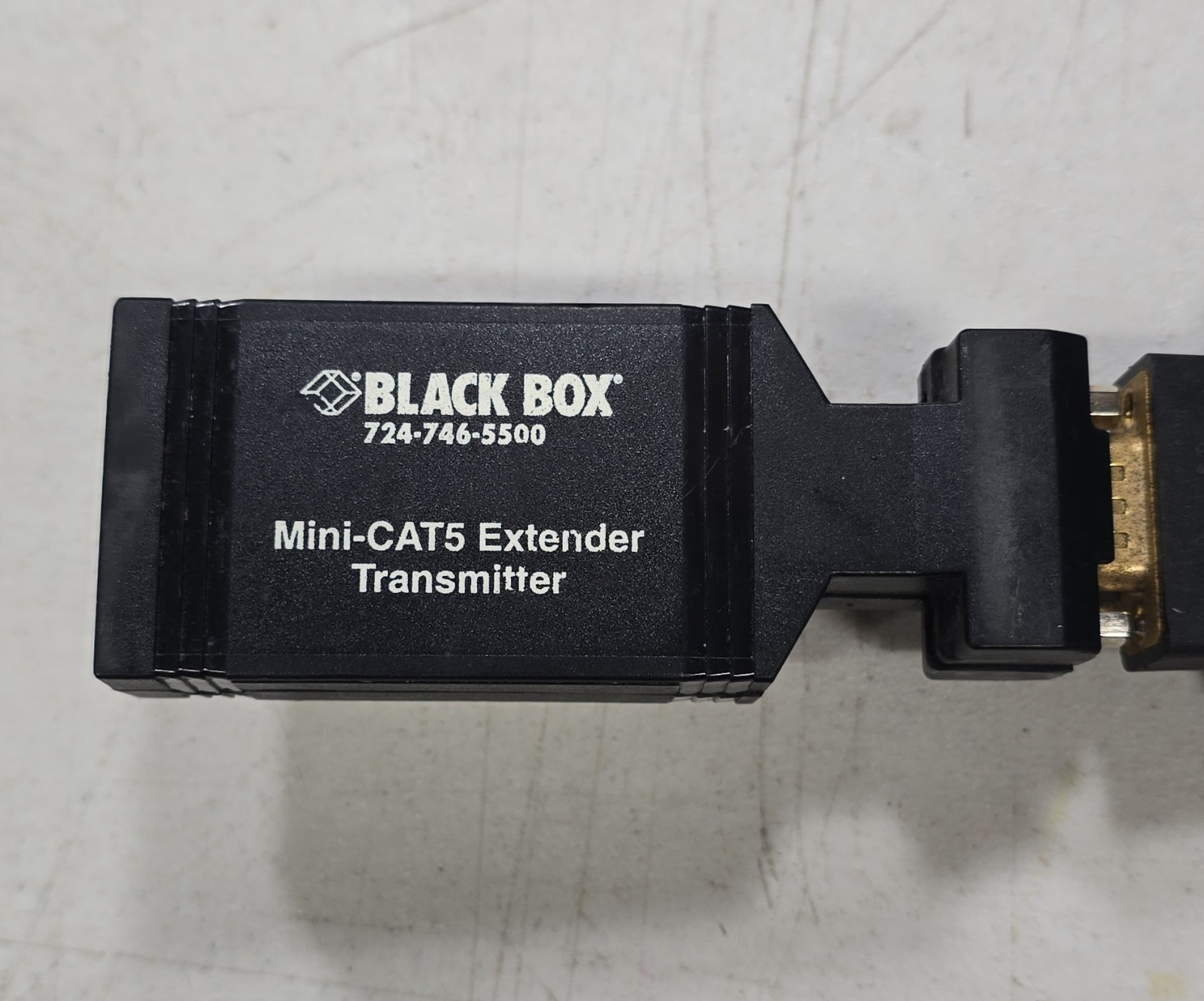 Black Box AC504A Mini-CAT5 Extender Transmitter VGA Male to RJ45 Female Black
