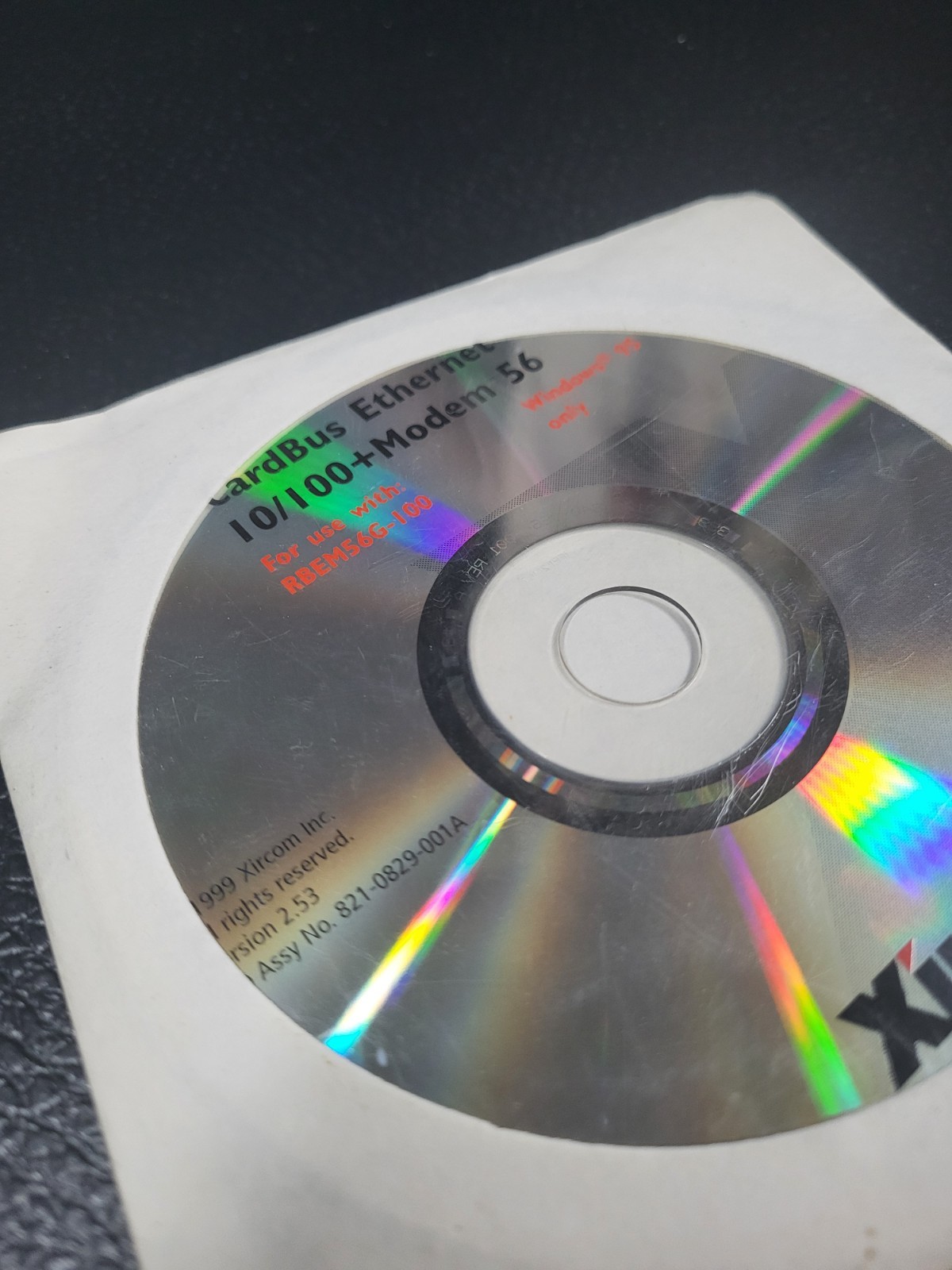 Xircom CardBus Ethernet 10/100 Modem 56 Windows 98 NT CD-ROM Vintage PC Tech