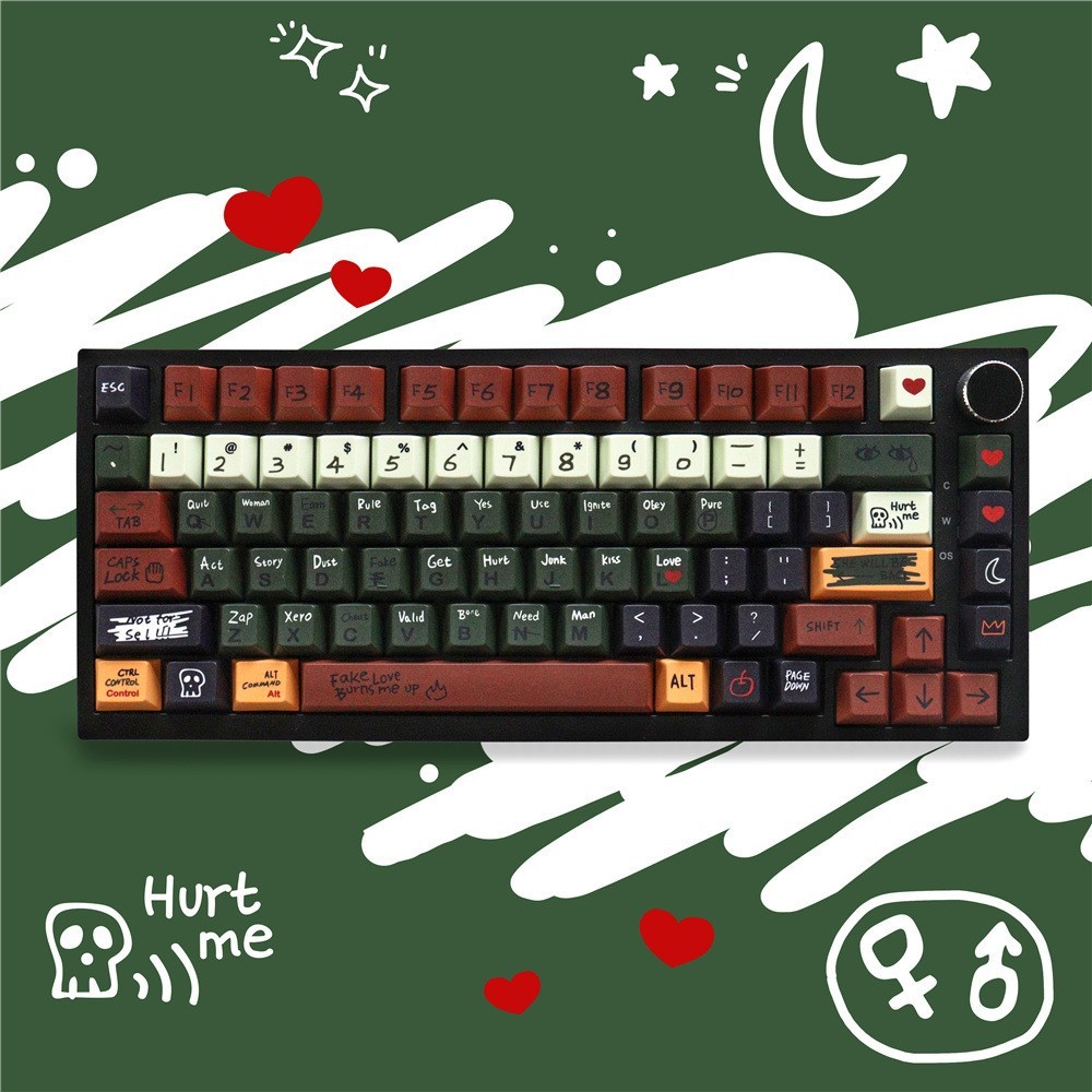 Love Story Keycap Set 129 Keys PBT Custom Keycaps for MX Mechanical Keyboard