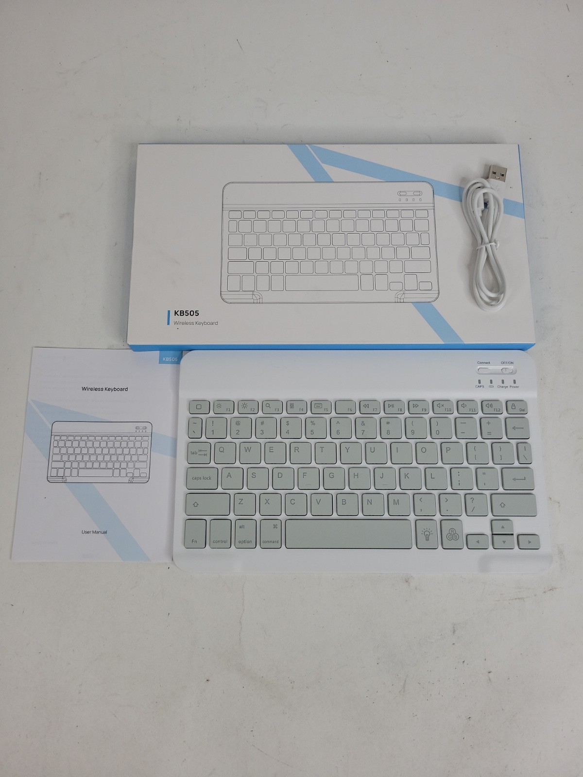 OMOTON Ultra-Slim Bluetooth iPad Wireless Keyboard KB505 White New