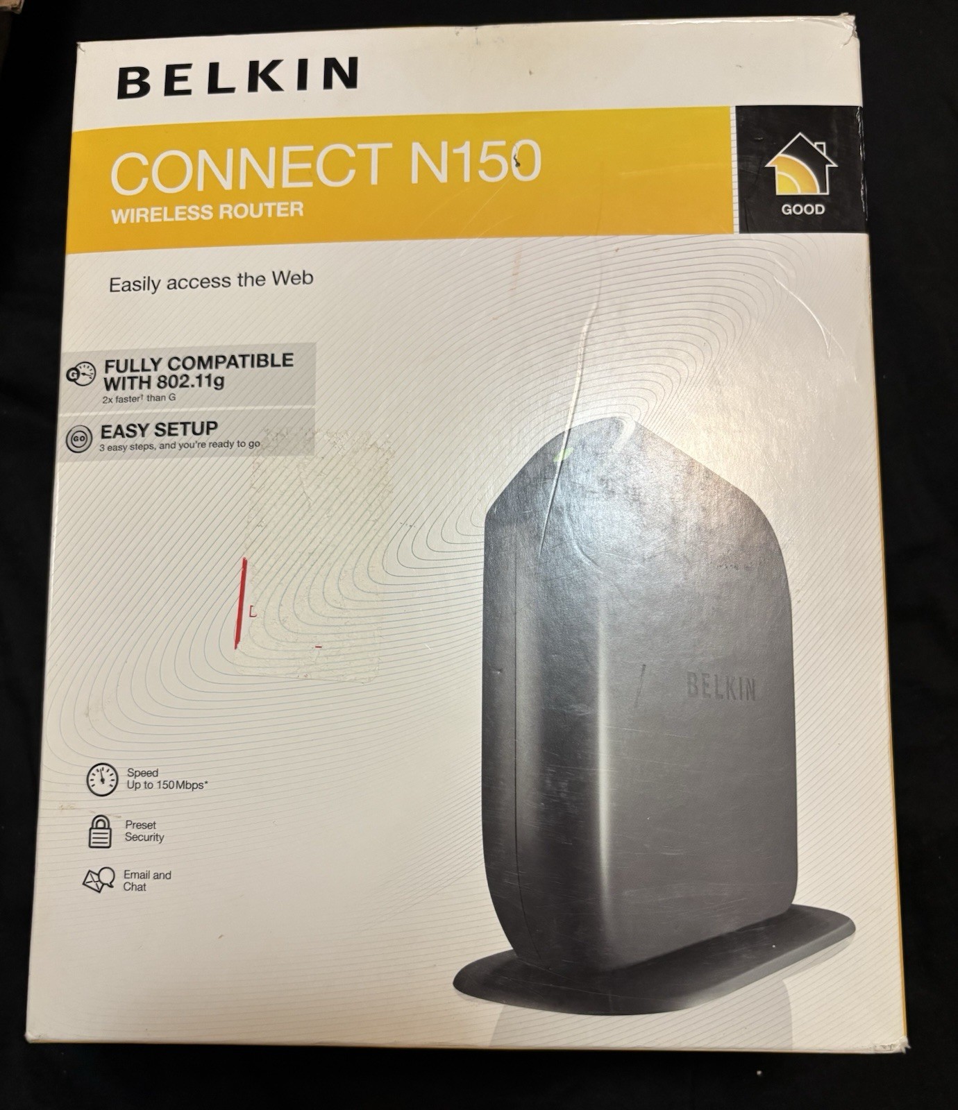 Belkin Connect N150 Wireless Router Open Box Free Fast Shipping