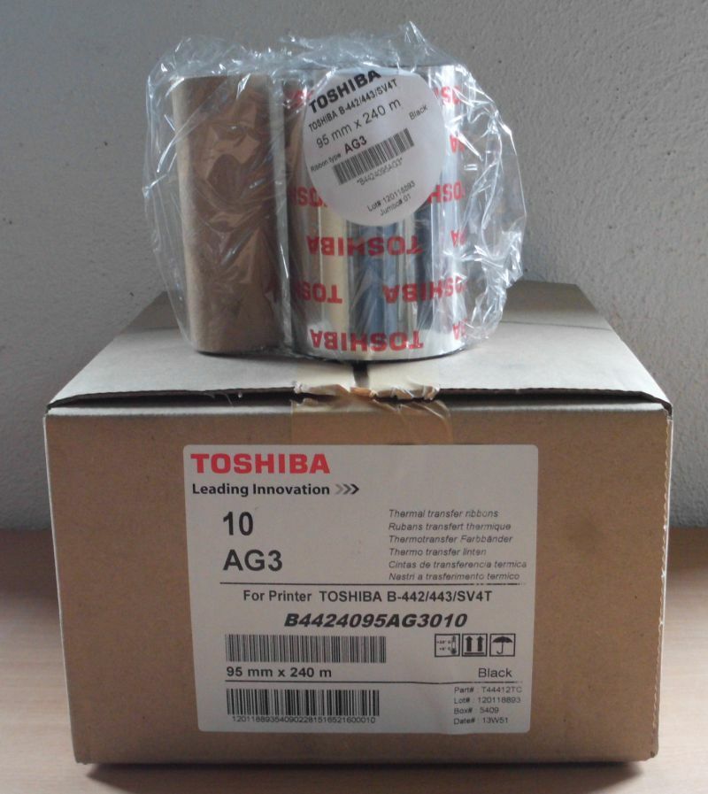 1 x Toshiba AG3 Thermal Transfer Ribbon 95mmx240m for B 442 443 SV4T B4424095AG3010