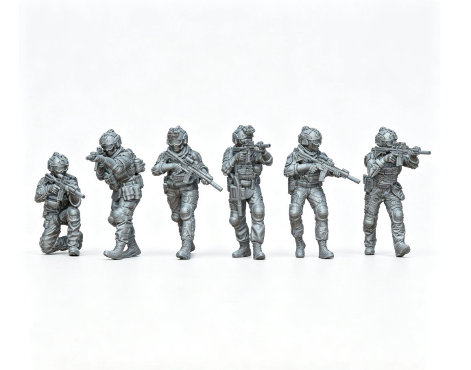 3D Printed 1/72/64/48/56/35 6-Man Modern US Special Forces Squad Unpainted Model