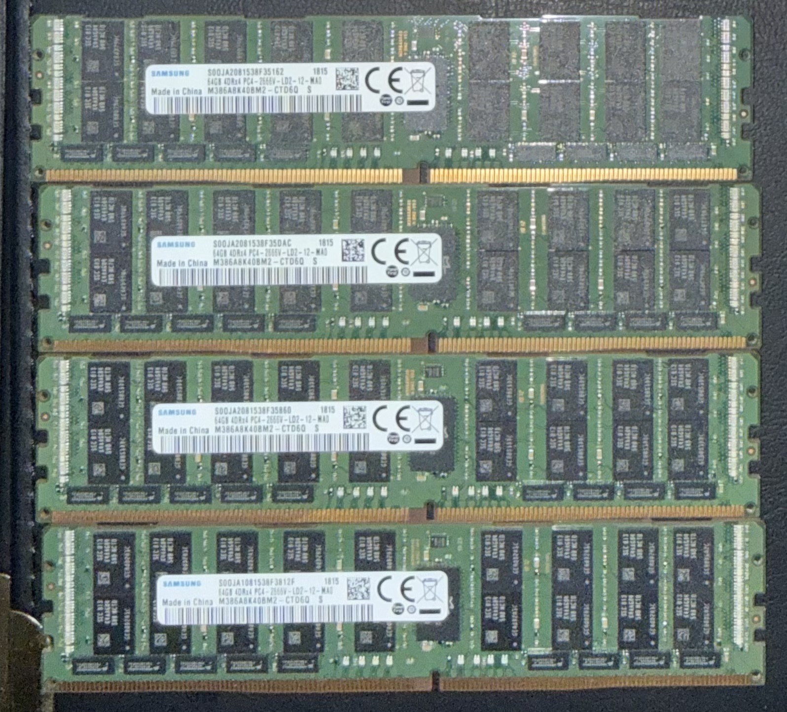 512GB 8x64GB Samsung DDR4-2666 ECC LRDIMM M386A8K40BM2-CTD6Q Server RAM