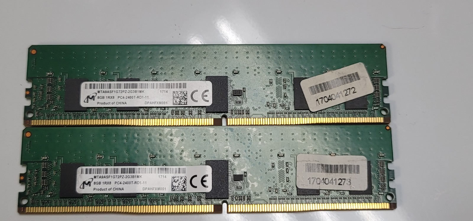 Micron 8GB 2x 16gb 1RX8 PC4-2400T-RD1-11