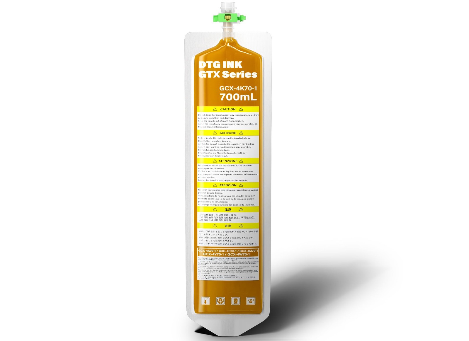 Spaceink DTG Textile Ink Bag Yellow 700ML, 700ML
