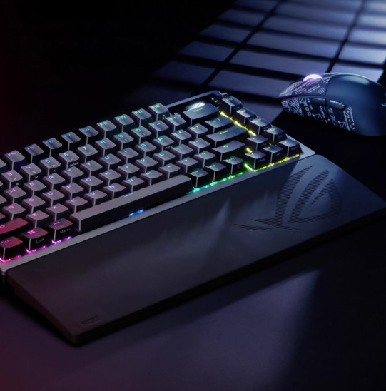 Silicone wrist rest compatible with Asus ROG 75 layout keyboard for ROG Azoth