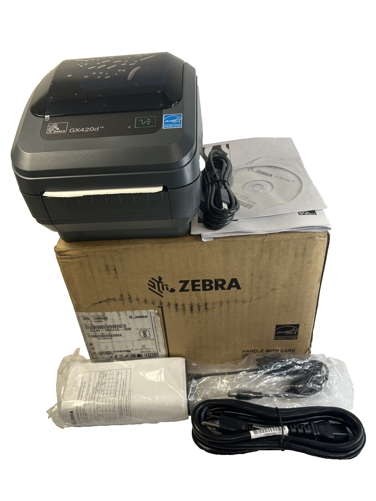 Zebra GX420d Direct Thermal Desktop Printer- USB, Serial, RJ45 GX42-202410-000