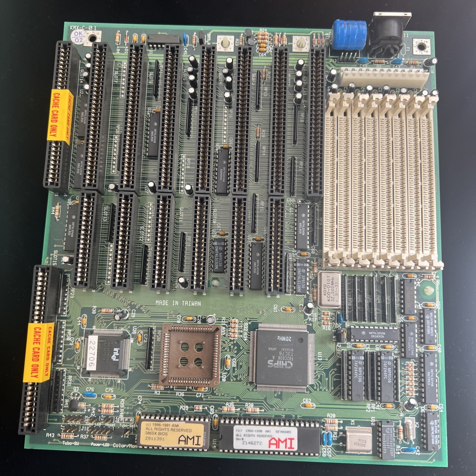 1992 Kaimei AMD AM386 SX/SXL-25 CPU Motherboard KMX-C-01 As Is Untested