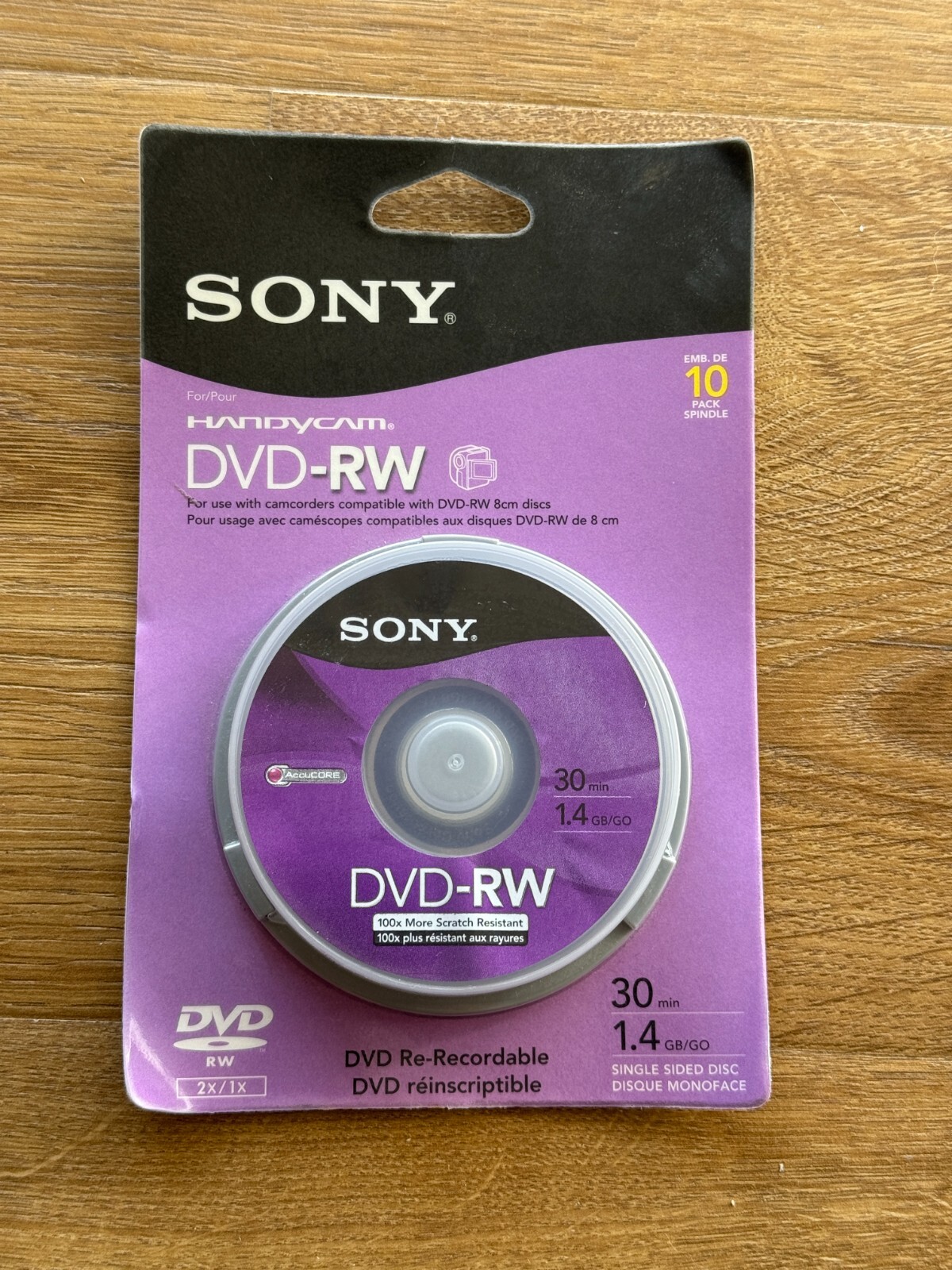 SONY DVD-RW RE-Recordable Discs for HandyCam Camcorder 10 Pack 30 Min 1.4 GB NEW