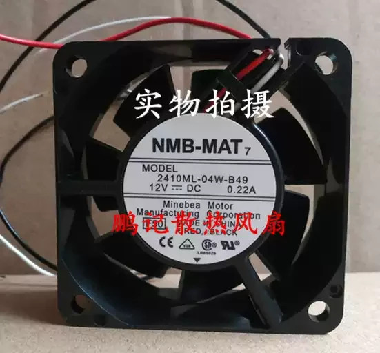 1PCS NMB 2410ML-04W-B49 6025 12V 0.22A Dual-Ball Bearing Case Fan