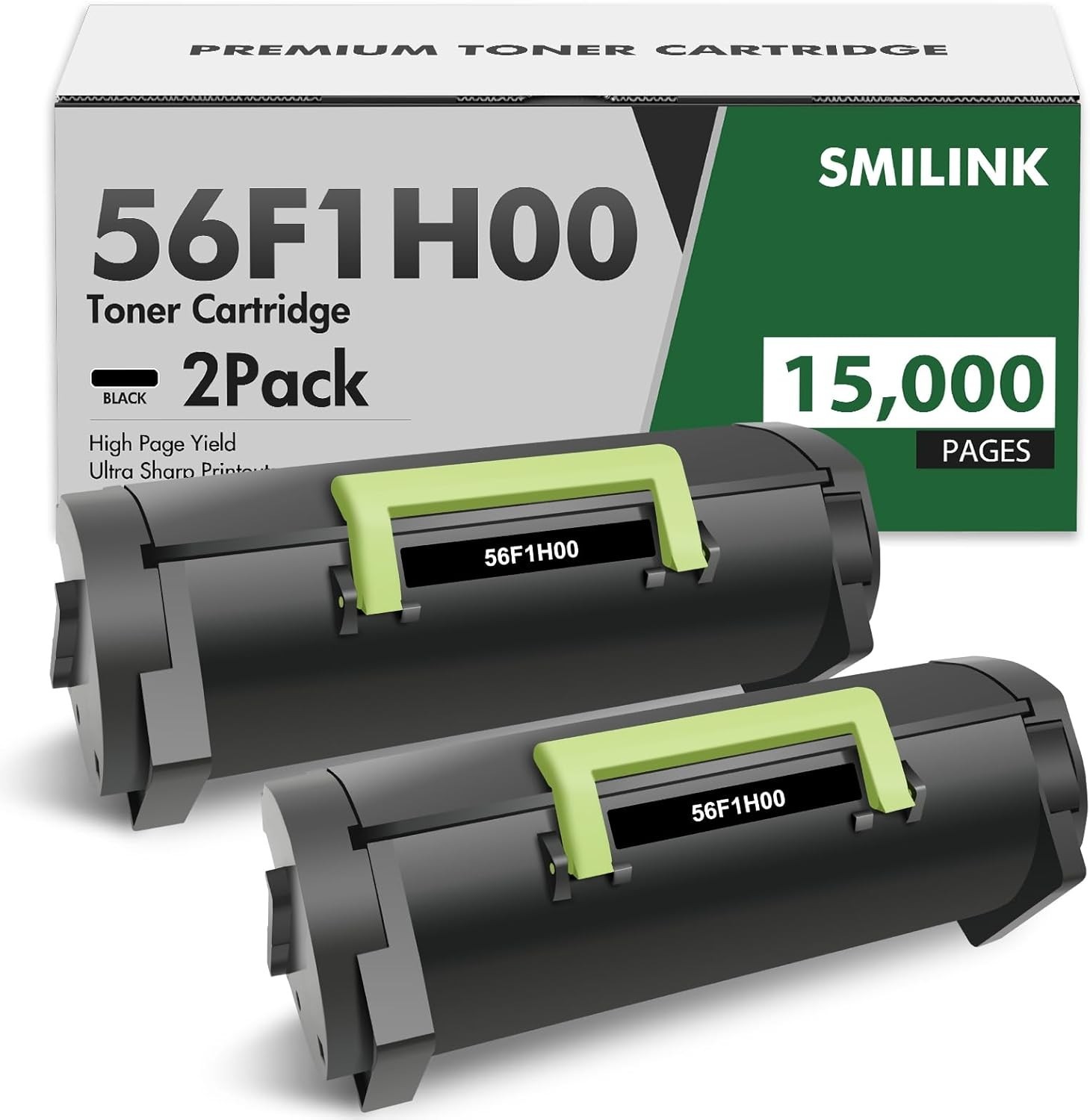 56F1H00 Black Toner Cartridge MS521dn MS421dn For Lexmark MX321adn 2 Pack 4214