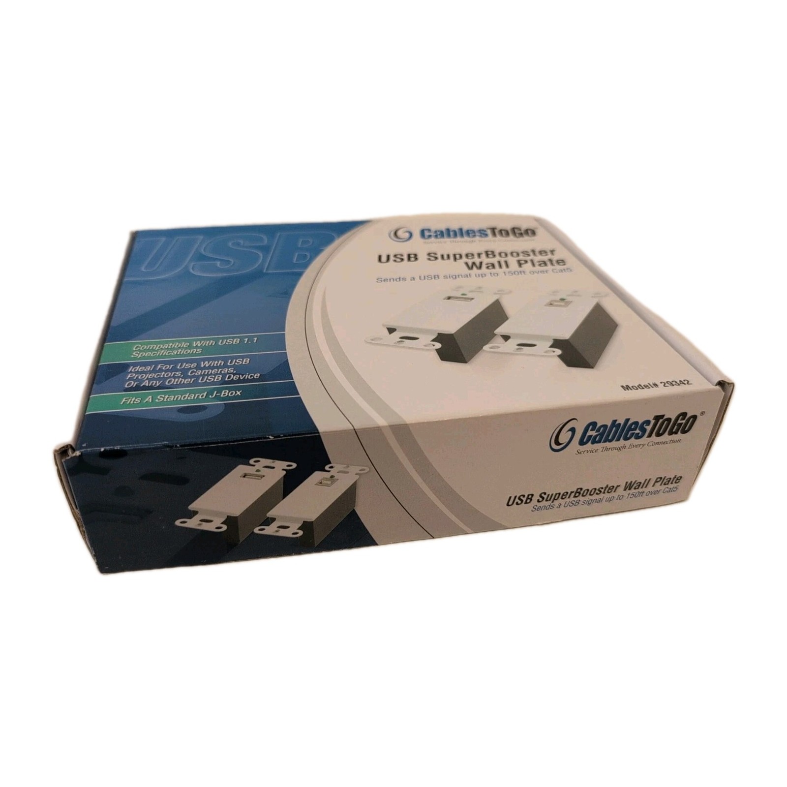 C2G 29342 USB 1.1 Superbooster Extender Kit Over Cat5 Cat6 150ft New Open Box