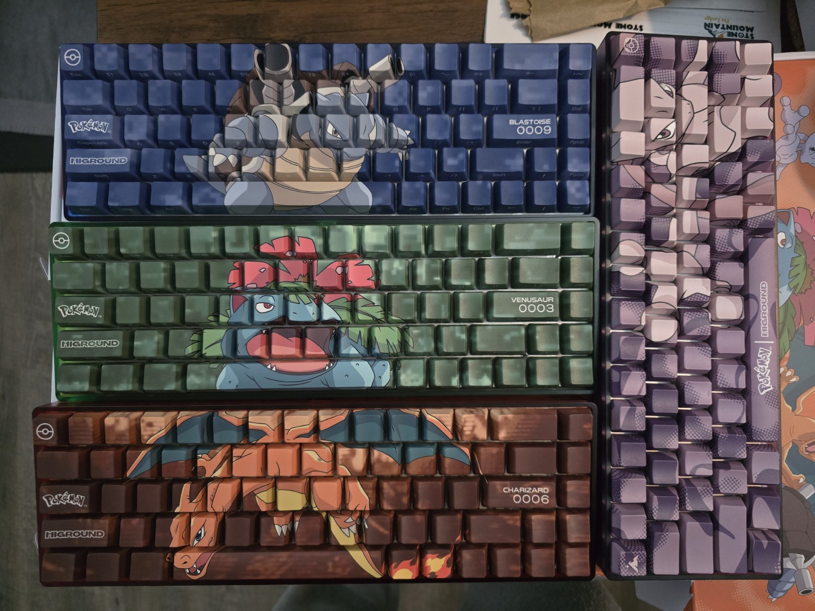 HiGround x Pokémon Base 65 Keyboard Set - Mewtwo/ Charizard/ Venusaur/Blastoise 