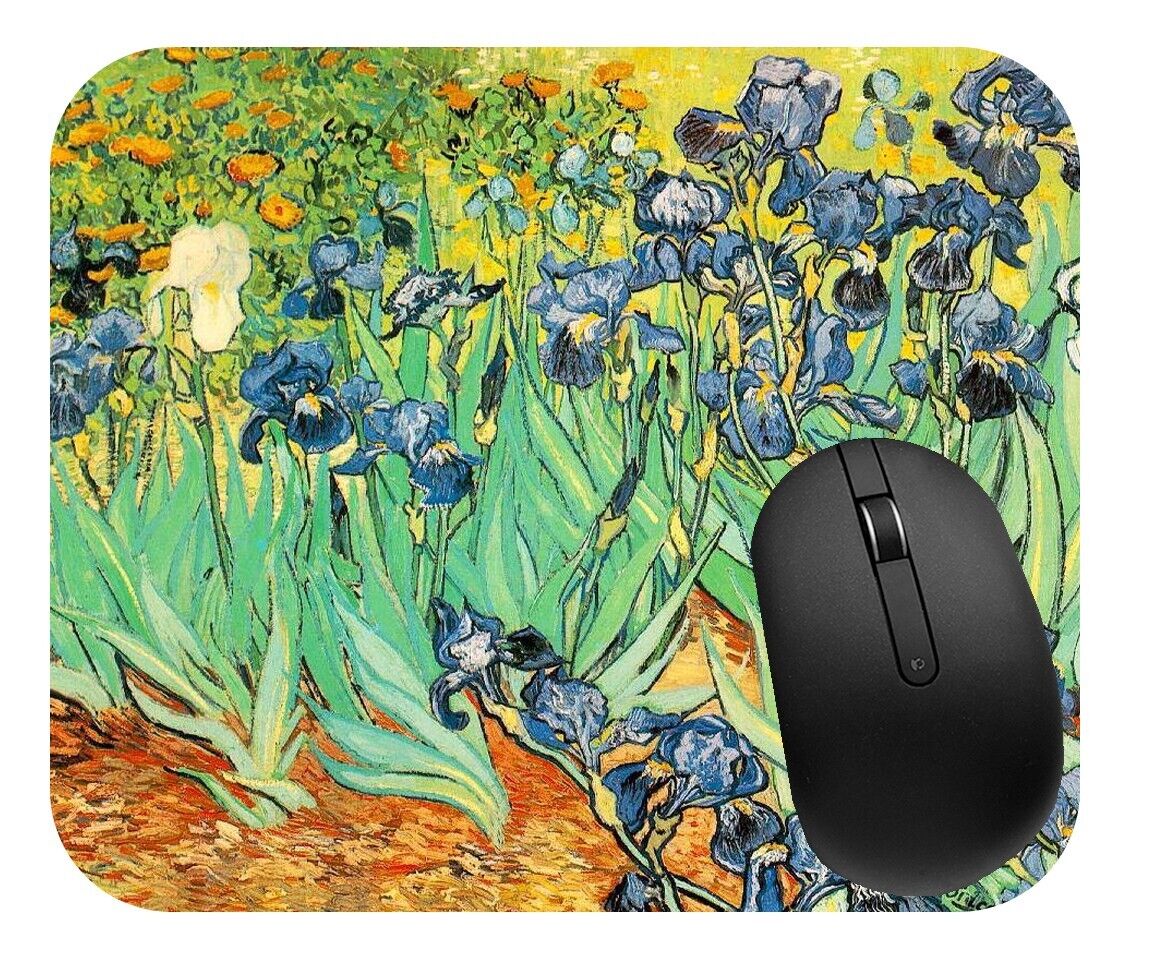 Museum Art: Van Gogh - Irises, Large Computer Mouse Pad 1/4